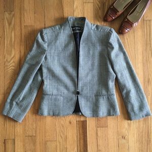 Vintage Black and White Plaid Blazer | Larry Levine | Size S